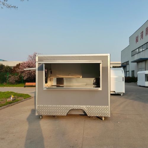 Food truck šedý 7046 FS250 hranatý 2 kola 