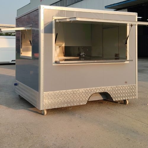 Food truck šedý 7046 FS250 hranatý 2 kola 