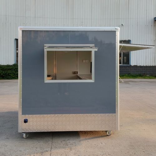 Food truck šedý 7046 FS250 hranatý 2 kola 