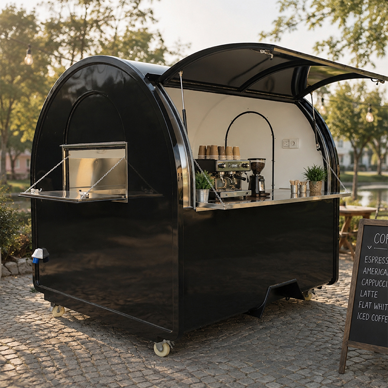 Food truck černý 2 m, RAL 9011 bez lednice