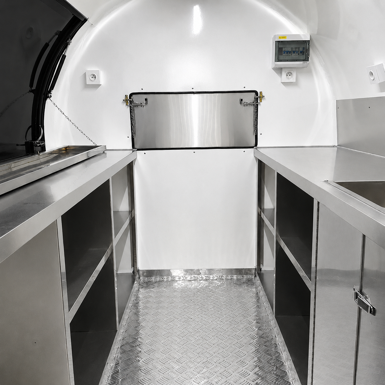 Food truck černý 2 m, RAL 9011 bez lednice