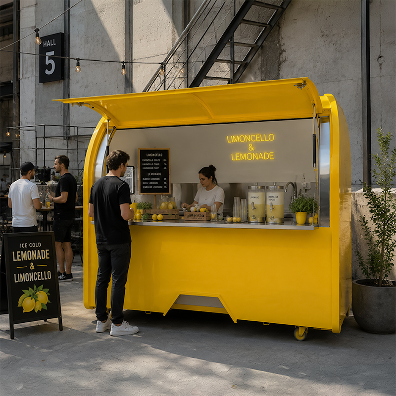 Food truck žlutý , RAL 1018, 1,6 m bez lednice